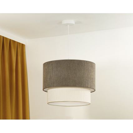 Duolla - Lühter CORDUROY 1xE27/15W/230V d. 40 cm pruun/kreemikas