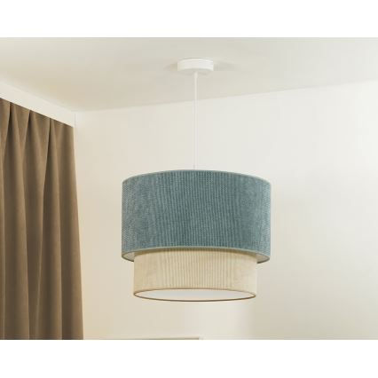 Duolla - Lühter CORDUROY 1xE27/15W/230V d. 40 cm sinine/beež