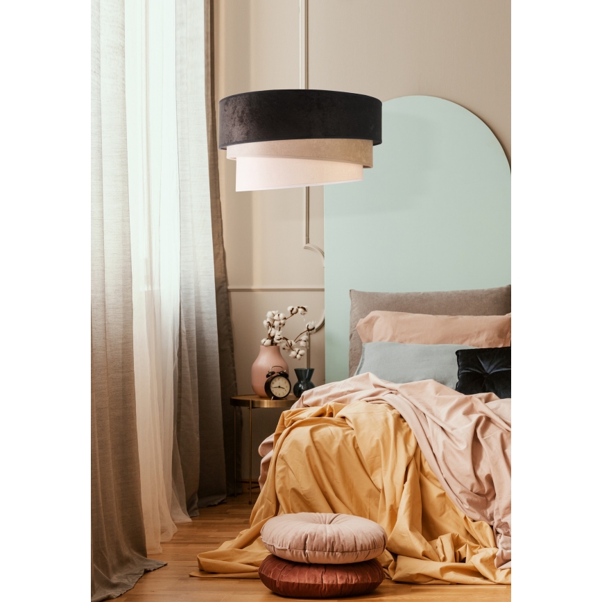 Duolla - Lühter DEVON 1xE27/40W/230V d. 45 cm must/beež