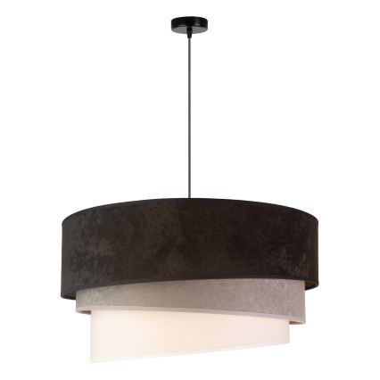 Duolla - Lühter DEVON 1xE27/40W/230V d. 45 cm must/hall/beež