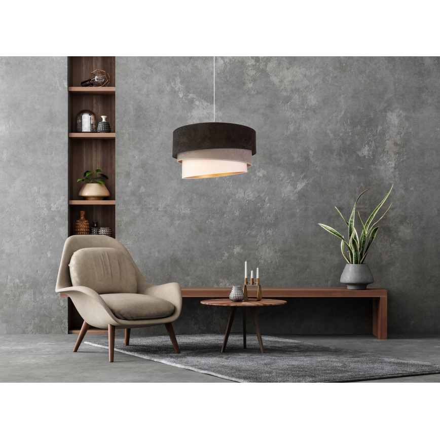 Duolla - Lühter DEVON 1xE27/40W/230V d. 45 cm must/hall/beež