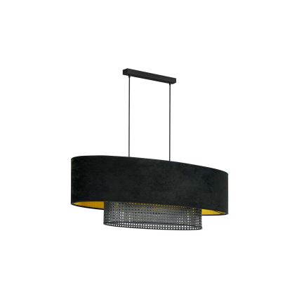 Duolla - Lühter DOUBLE OVAL RATTAN 2xE27/15W/230V must/rotang