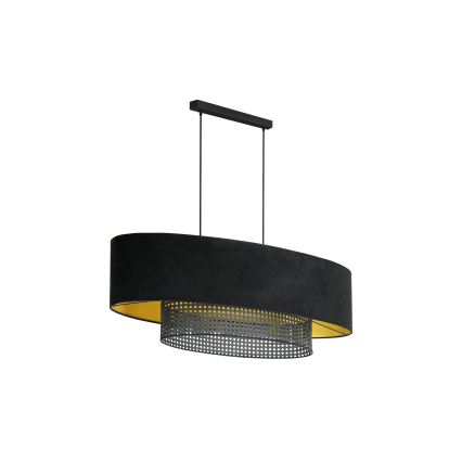 Duolla - Lühter DOUBLE OVAL RATTAN 2xE27/15W/230V must/rotang