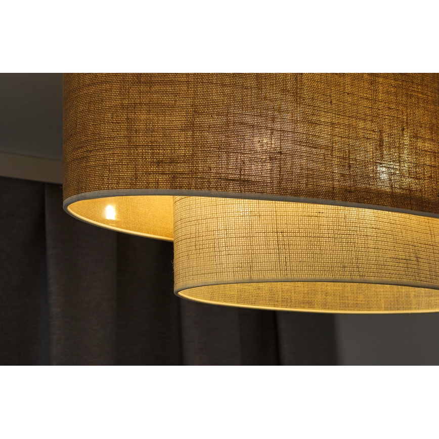 Duolla - Lühter DOUBLE OVAL YUTE 2xE27/15W/230V pruun/kreemikas