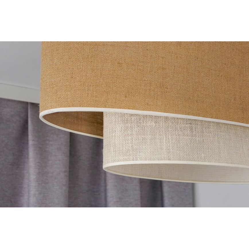 Duolla - Lühter DOUBLE OVAL YUTE 2xE27/15W/230V pruun/kreemikas