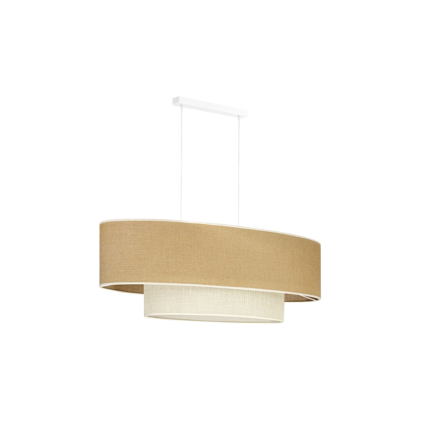 Duolla - Lühter DOUBLE OVAL YUTE 2xE27/15W/230V pruun/kreemikas