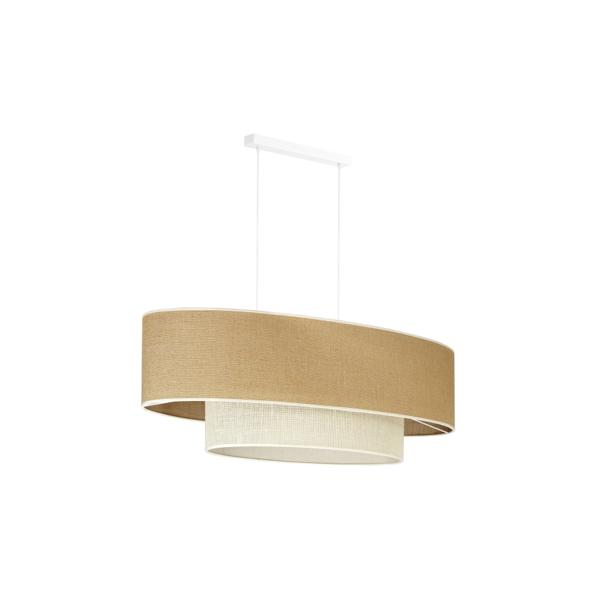 Duolla - Lühter DOUBLE OVAL YUTE 2xE27/15W/230V pruun/kreemikas