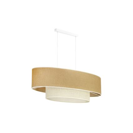 Duolla - Lühter DOUBLE OVAL YUTE 2xE27/15W/230V pruun/kreemikas