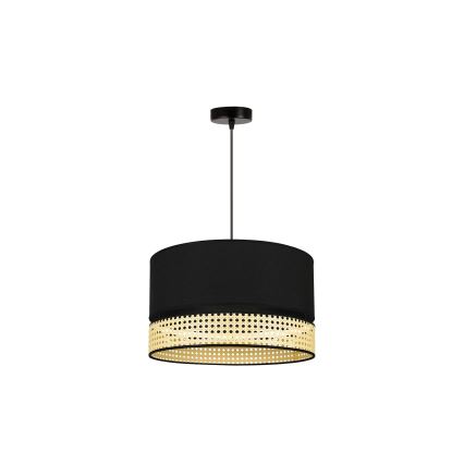 Duolla - Lühter DOUBLE RATTAN 1xE27/15W/230V d. 40 cm must/beež