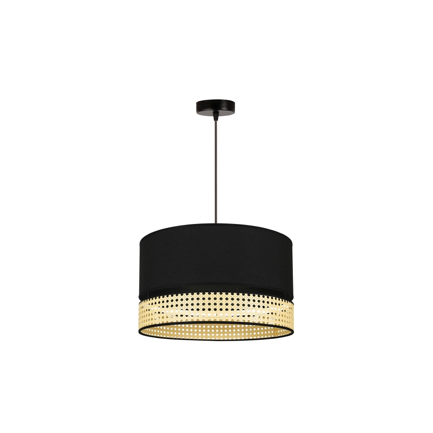 Duolla - Lühter DOUBLE RATTAN 1xE27/15W/230V d. 40 cm must/beež