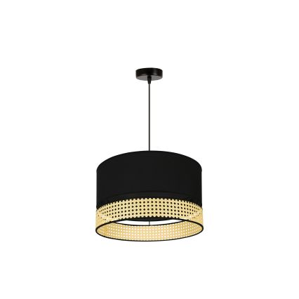 Duolla - Lühter DOUBLE RATTAN 1xE27/15W/230V d. 40 cm must/beež