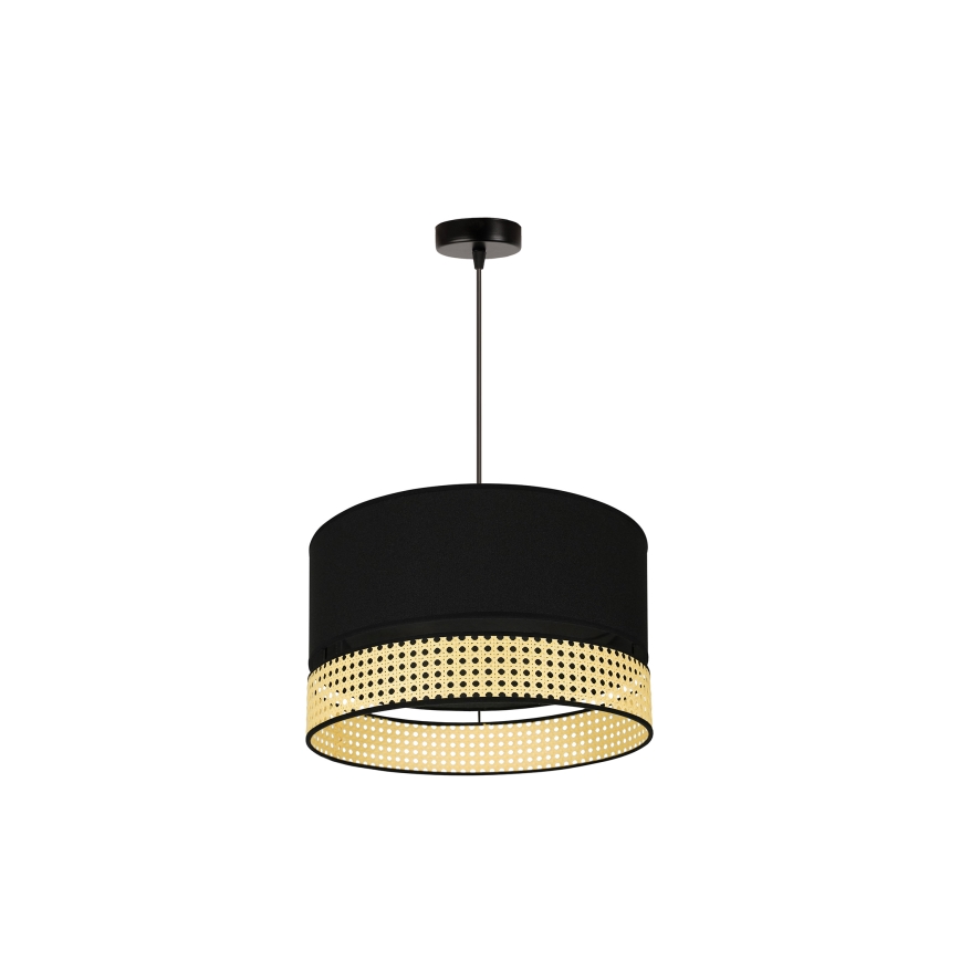 Duolla - Lühter DOUBLE RATTAN 1xE27/15W/230V d. 40 cm must/beež
