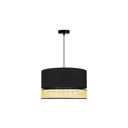 Duolla - Lühter DOUBLE RATTAN 1xE27/15W/230V d. 40 cm must/beež