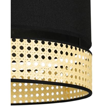 Duolla - Lühter DOUBLE RATTAN 1xE27/15W/230V d. 40 cm must/beež
