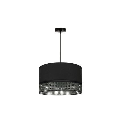 Duolla - Lühter DOUBLE RATTAN 1xE27/15W/230V d. 40 cm must