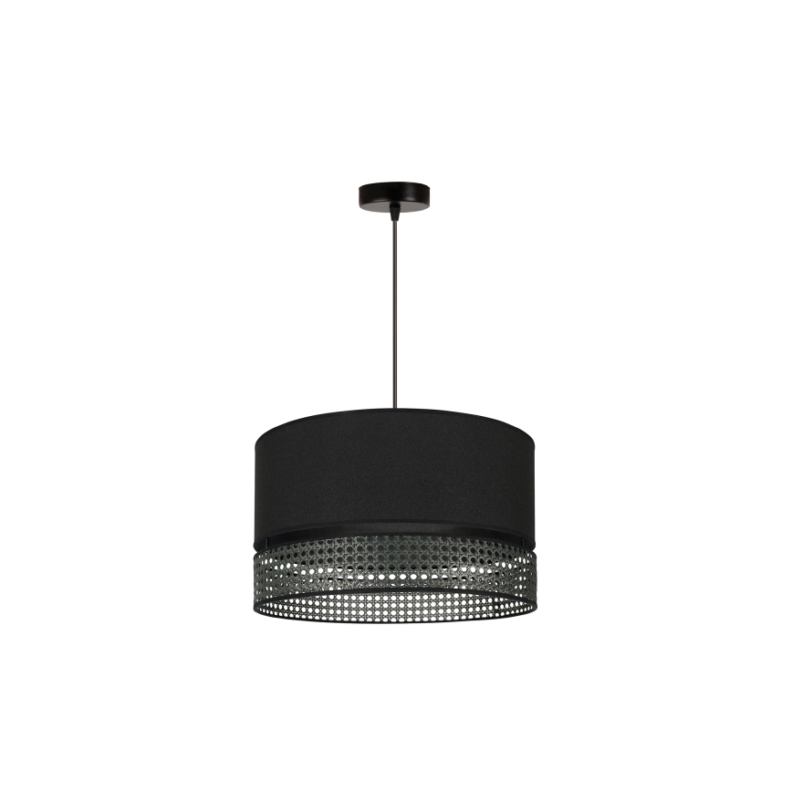 Duolla - Lühter DOUBLE RATTAN 1xE27/15W/230V d. 40 cm must