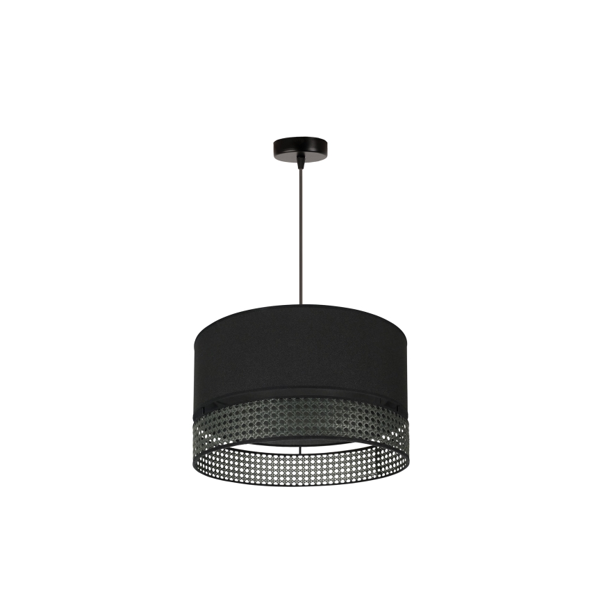 Duolla - Lühter DOUBLE RATTAN 1xE27/15W/230V d. 40 cm must