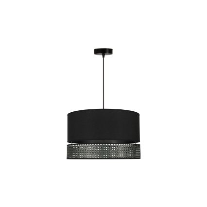Duolla - Lühter DOUBLE RATTAN 1xE27/15W/230V d. 40 cm must