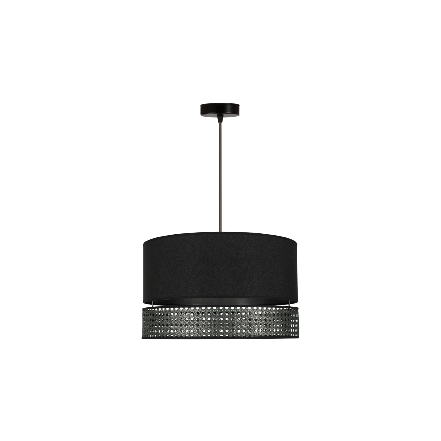 Duolla - Lühter DOUBLE RATTAN 1xE27/15W/230V d. 40 cm must