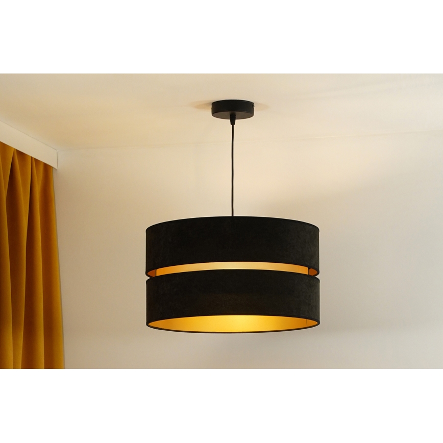 Duolla - Lühter DUO 1xE27/15W/230V d. 40 cm must/kuldne