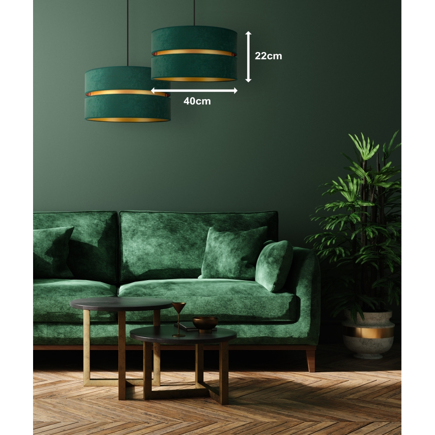 Duolla - Lühter DUO 1xE27/15W/230V d. 40 cm roheline/kuldne