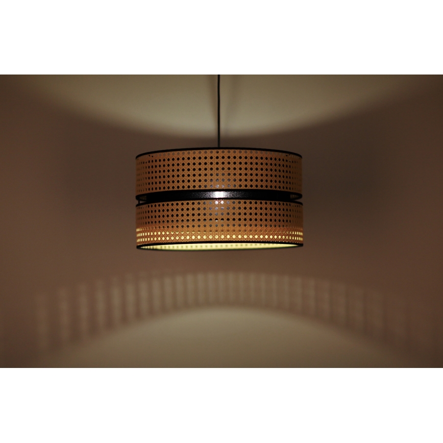Duolla - Lühter DUO 1xE27/15W/230V d. 40 cm rotang/must