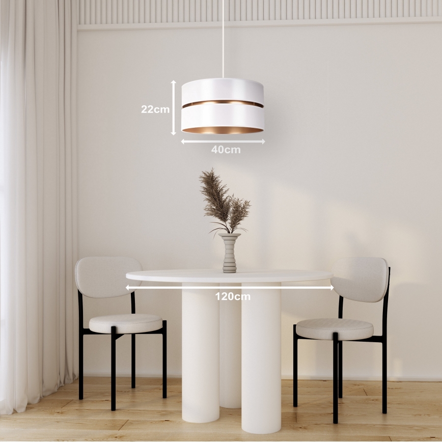 Duolla - Lühter DUO 1xE27/15W/230V d. 40 cm valge/kuldne