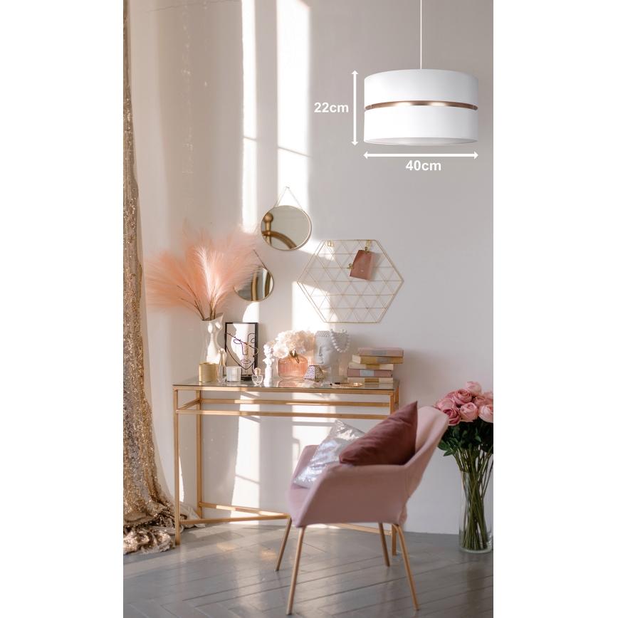Duolla - Lühter DUO 1xE27/15W/230V d. 40 cm valge/kuldne