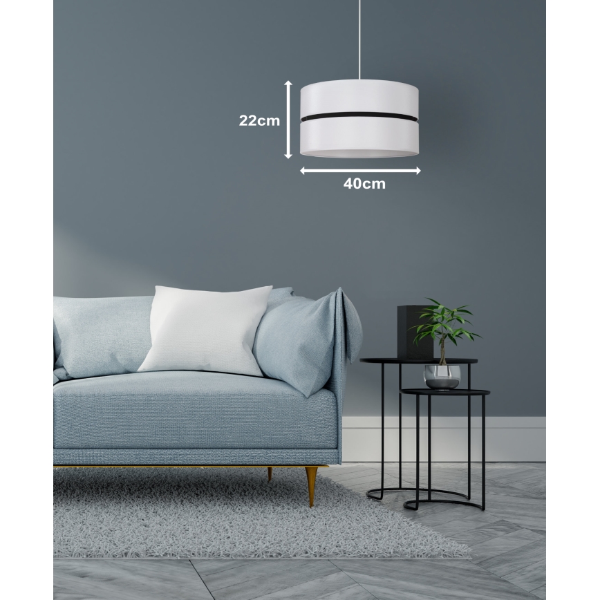 Duolla - Lühter DUO 1xE27/15W/230V d. 40 cm valge/must