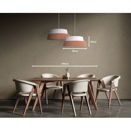 Duolla - Lühter GALAXY 1xE27/15W/230V d. 50 cm pruun/valge