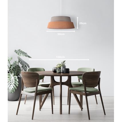 Duolla - Lühter GALAXY 1xE27/40W/230V d. 50 cm hall/pruun
