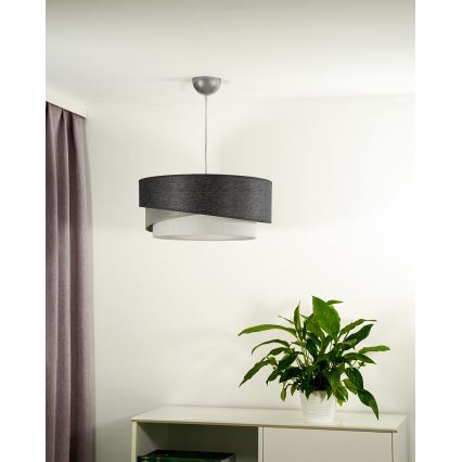 Duolla - Lühter KOBO 1xE27/15W/230V d. 45 cm antratsiit/hall/valge