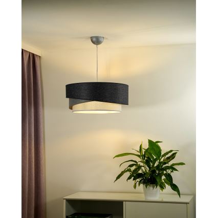 Duolla - Lühter KOBO 1xE27/15W/230V d. 45 cm antratsiit/hall/valge