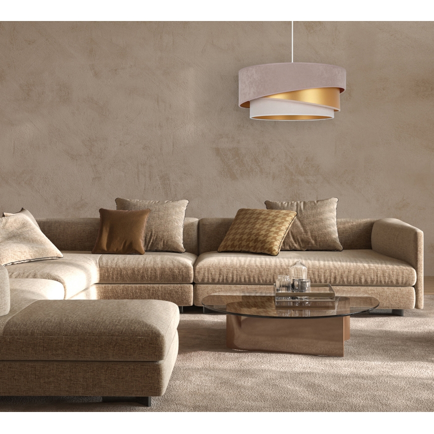 Duolla - Lühter KOBO 1xE27/15W/230V d. 45 cm beež/kuldne/kreemikas