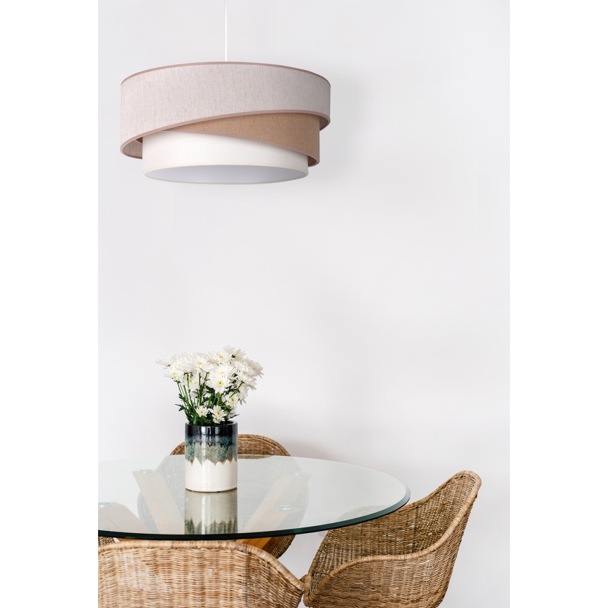 Duolla - Lühter KOBO 1xE27/15W/230V d. 45 cm beež/pruun/valge