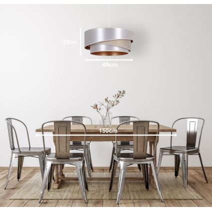 Duolla - Lühter KOBO 1xE27/15W/230V d. 45 cm hõbedane/kuldne
