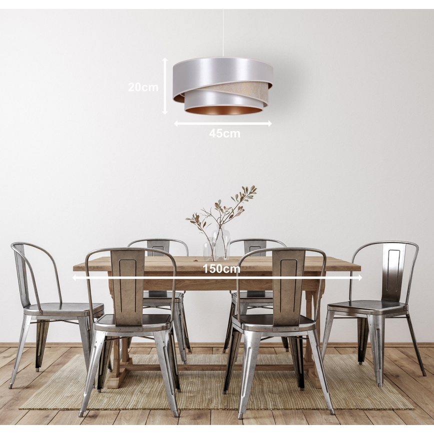 Duolla - Lühter KOBO 1xE27/15W/230V d. 45 cm hõbedane/kuldne