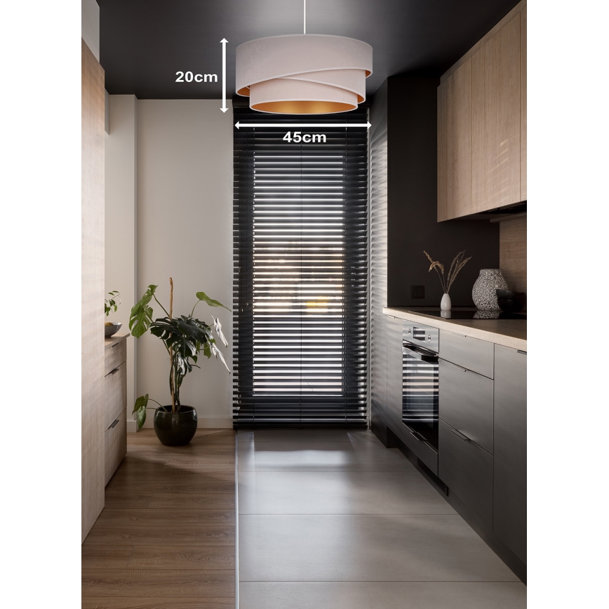 Duolla - Lühter KOBO 1xE27/15W/230V d. 45 cm kreemikas/kuldne