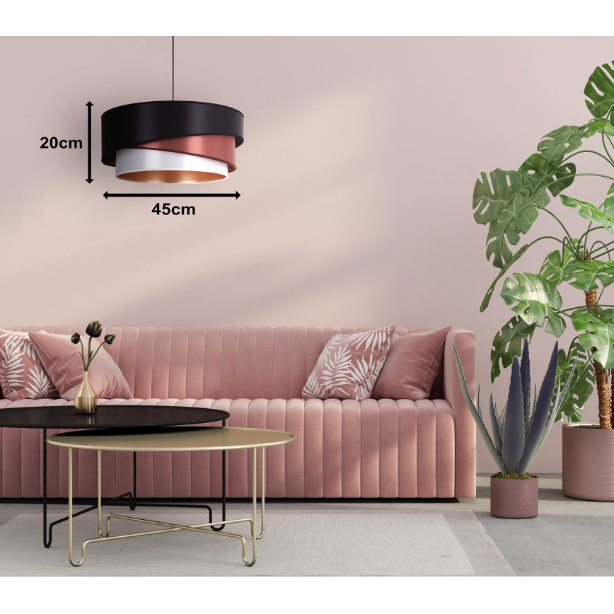 Duolla - Lühter KOBO 1xE27/15W/230V d. 45 cm must/burgundia/hõbedane