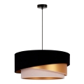 Duolla - Lühter KOBO 1xE27/15W/230V d. 45 cm must/kuldne/kreemikas
