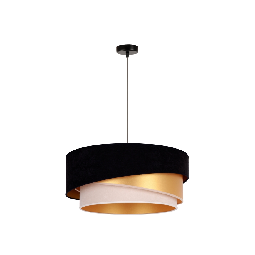 Duolla - Lühter KOBO 1xE27/15W/230V d. 45 cm must/kuldne/kreemikas