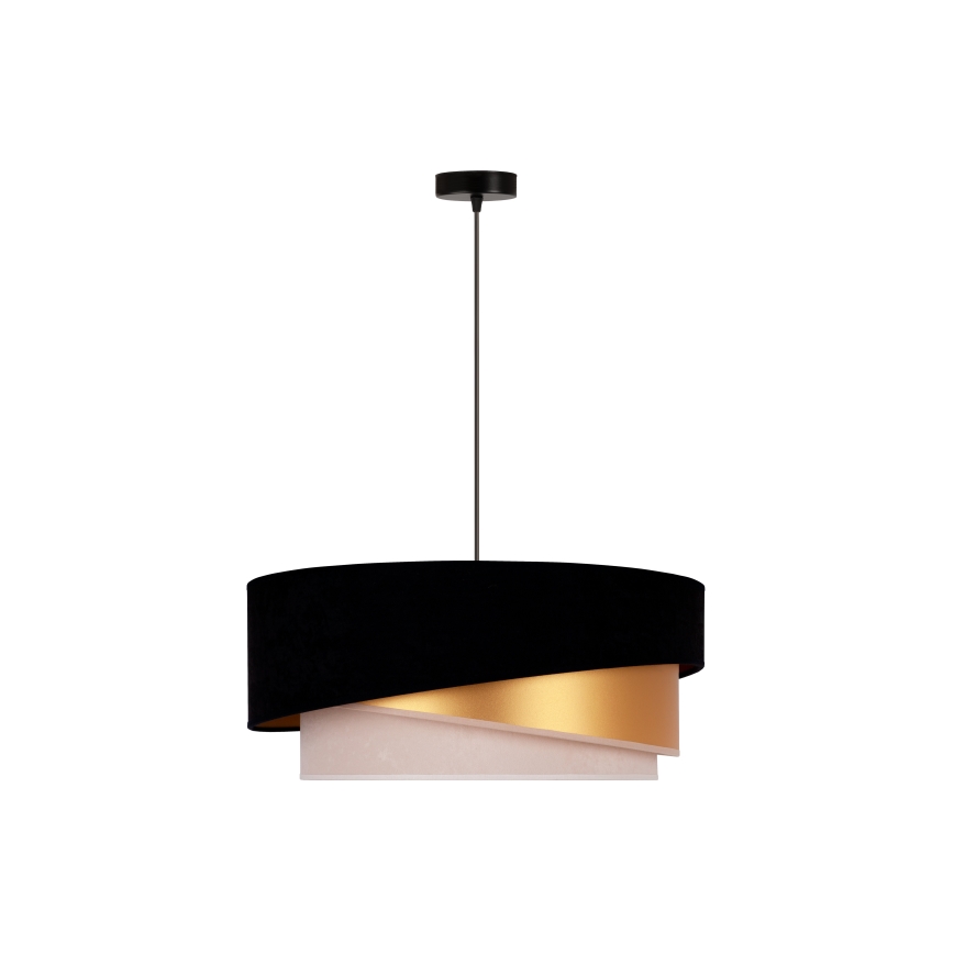 Duolla - Lühter KOBO 1xE27/15W/230V d. 45 cm must/kuldne/kreemikas
