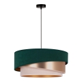 Duolla - Lühter KOBO 1xE27/15W/230V d. 45 cm roheline/roosi kuld/kreemikas