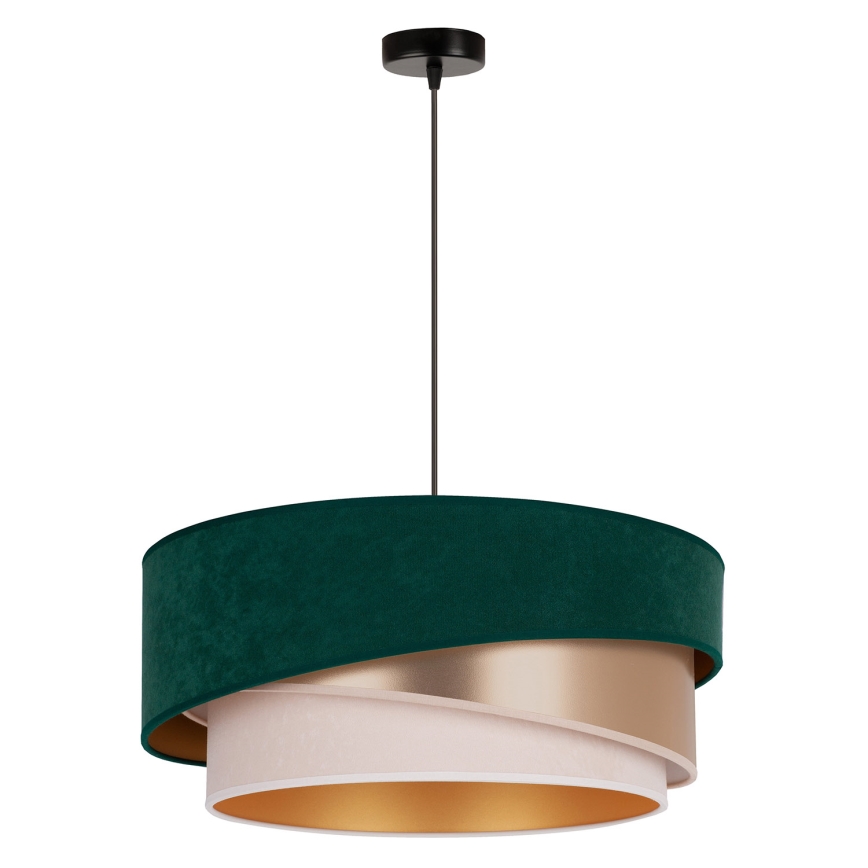 Duolla - Lühter KOBO 1xE27/15W/230V d. 45 cm roheline/roosi kuld/kreemikas