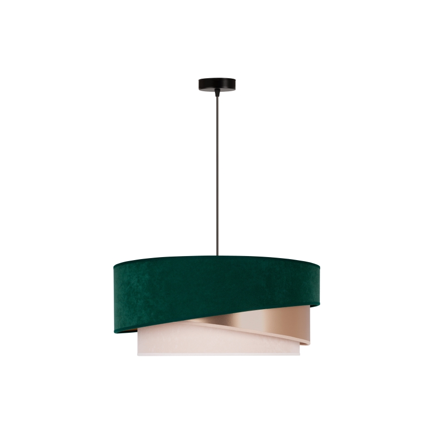 Duolla - Lühter KOBO 1xE27/15W/230V d. 45 cm roheline/roosi kuld/kreemikas