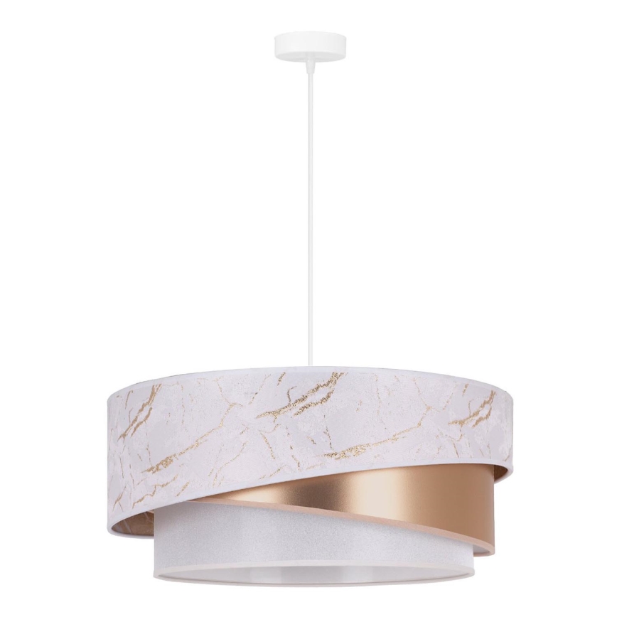 Duolla - Lühter KOBO 1xE27/15W/230V d. 45 cm valge/roosi kuld