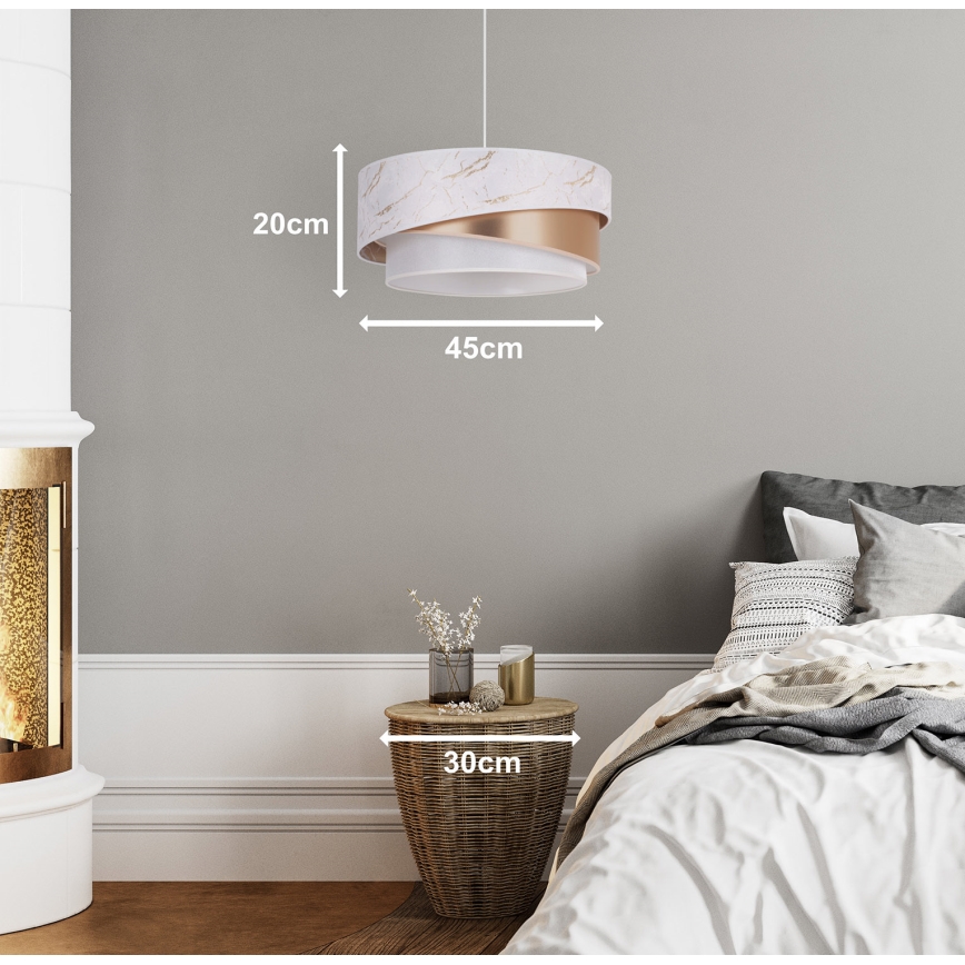 Duolla - Lühter KOBO 1xE27/15W/230V d. 45 cm valge/roosi kuld