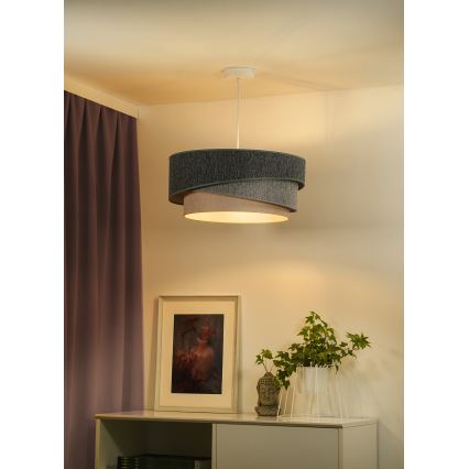 Duolla - Lühter KOBO ECO RECYCLING 1xE27/15W/230V d. 45 cm roheline/hall/kreemikas