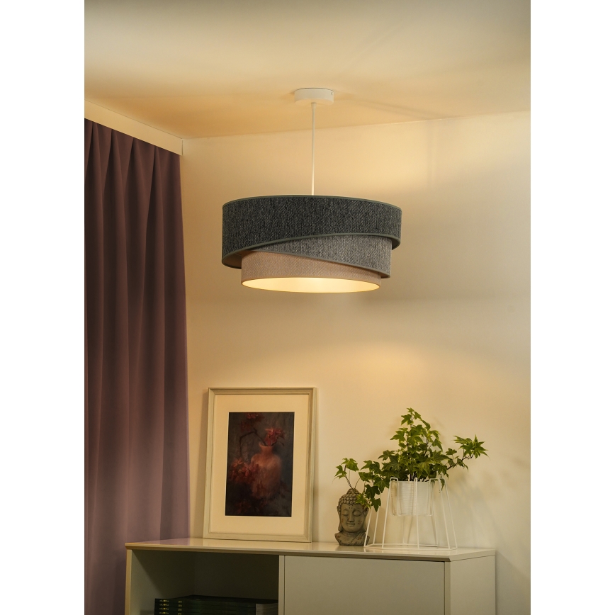 Duolla - Lühter KOBO ECO RECYCLING 1xE27/15W/230V d. 45 cm roheline/hall/kreemikas