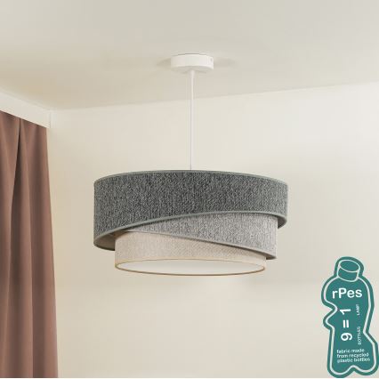 Duolla - Lühter KOBO ECO RECYCLING 1xE27/15W/230V d. 45 cm roheline/hall/kreemikas